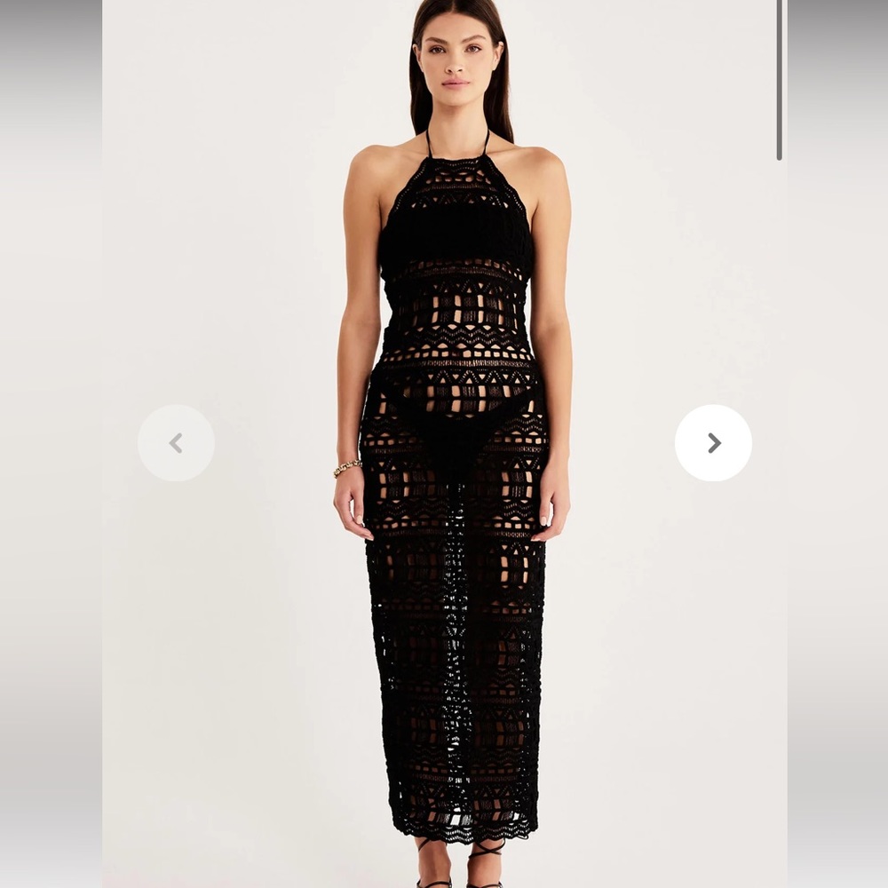 Revolve Rumer Ines Knit Black Maxi Dress Size Small